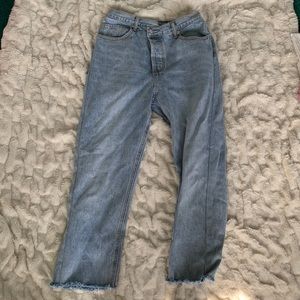 Princess Polly asymmetrical jeans